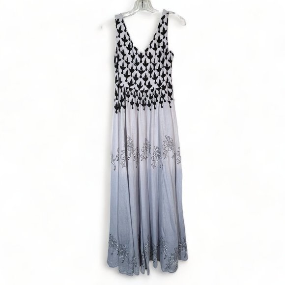 Anthropologie Floreat Sojourner Maxi Dress Size 4 Purple Black Sleeveless Sequin - Picture 6 of 16